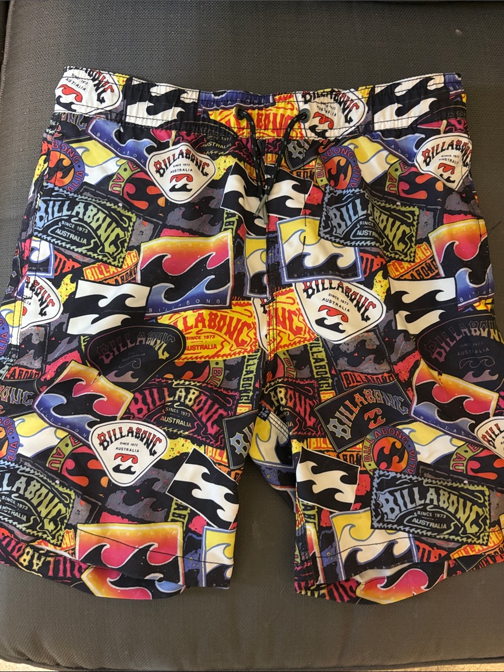 Billabong youth Black Multicolor Patch Print Hybrid Shorts